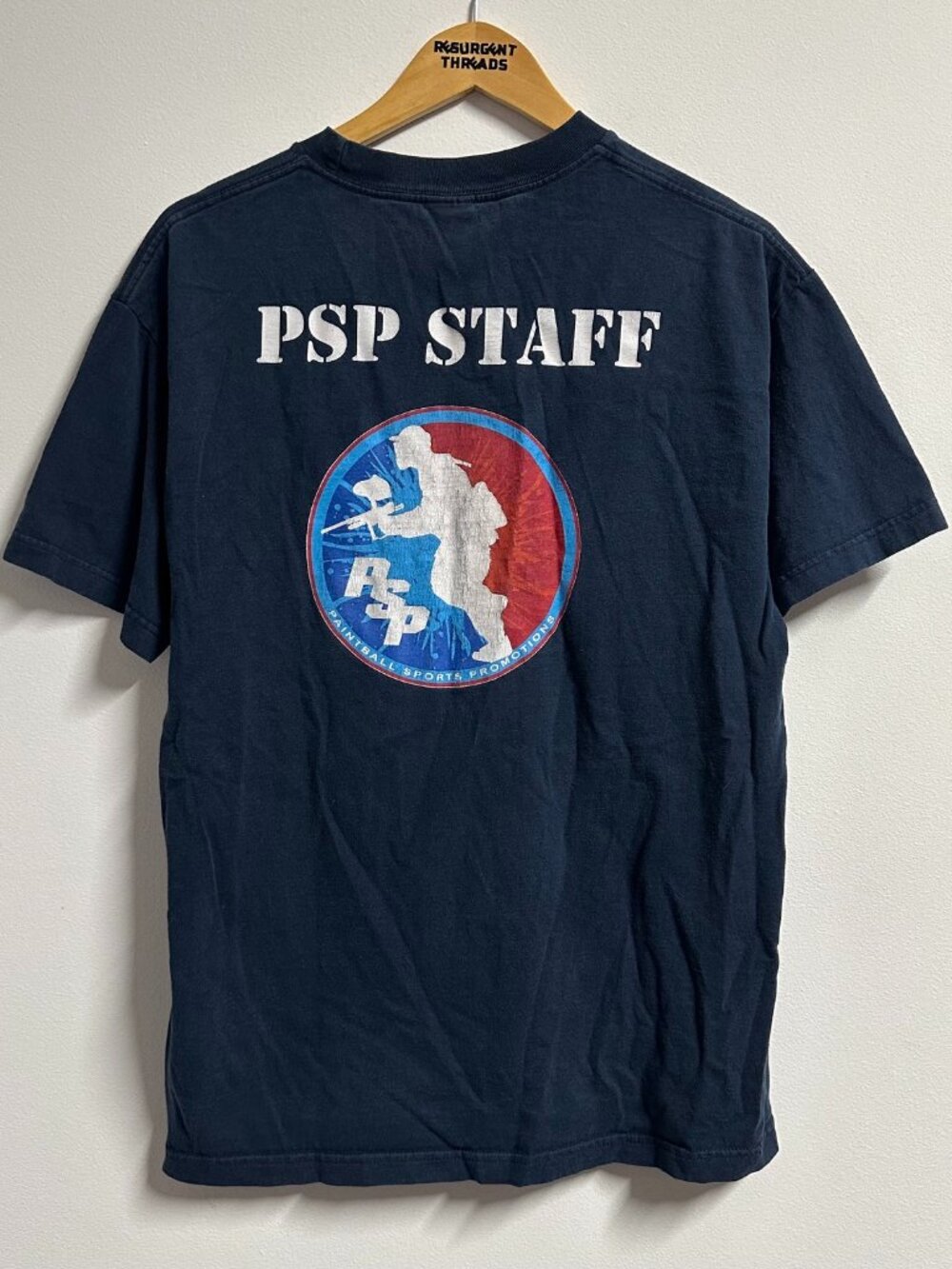 Vintage 90s PSP Paintball Staff T-shirt Navy Large